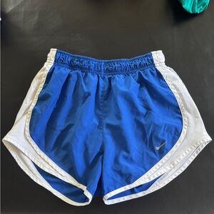 Nike Women's Blue and White Athletic Shorts